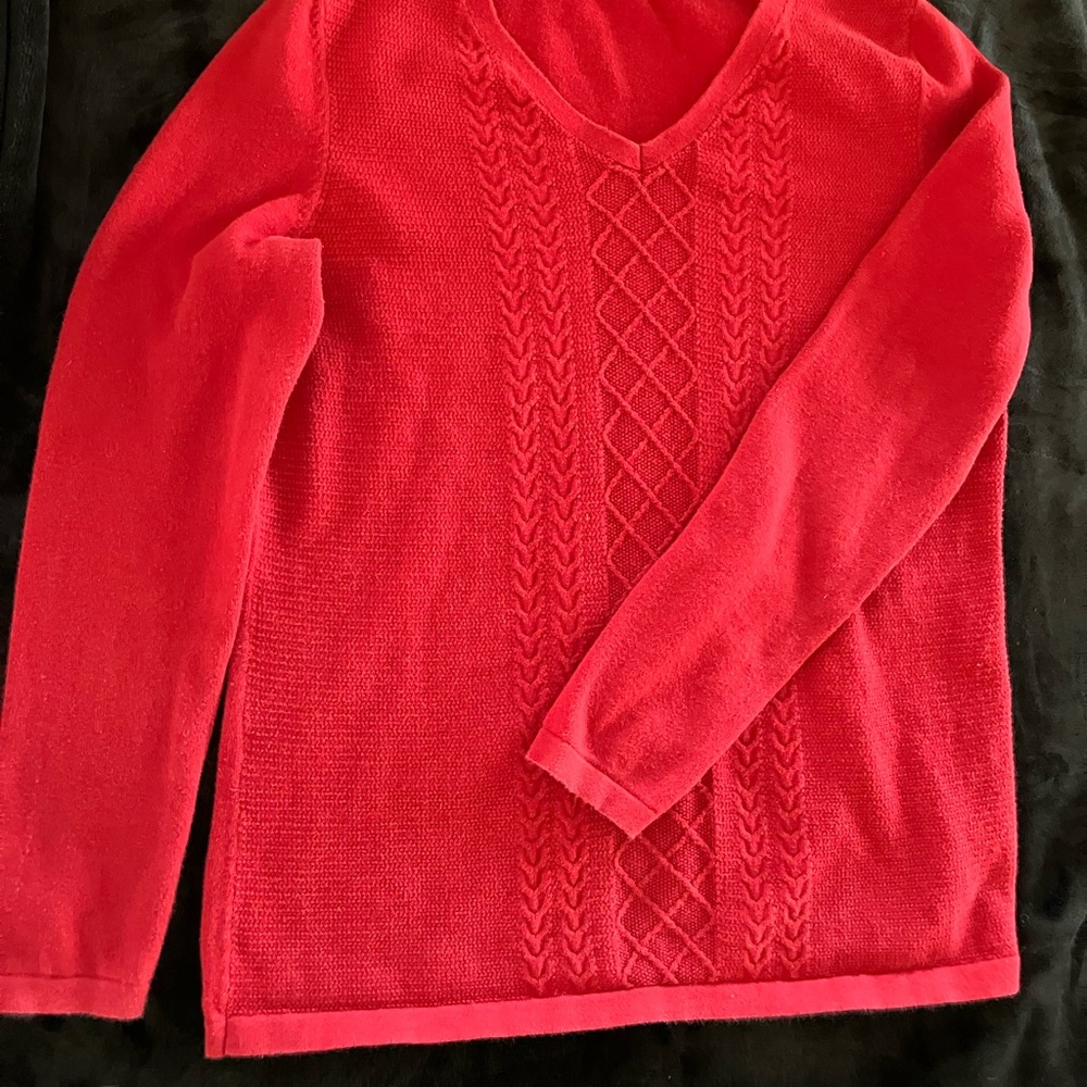 Vintage Red V-Neck Sweater